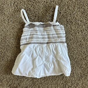 White Tank with pattern on the top half of the tank